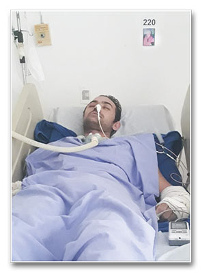 Breno Augusto em coma, no hospital - Foto: Reprodução